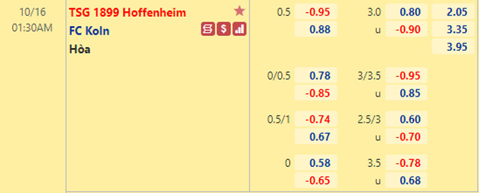 Nhận định bóng đá Hoffenheim vs Cologne, 01h30 ngày 16/10: VĐQG Đức